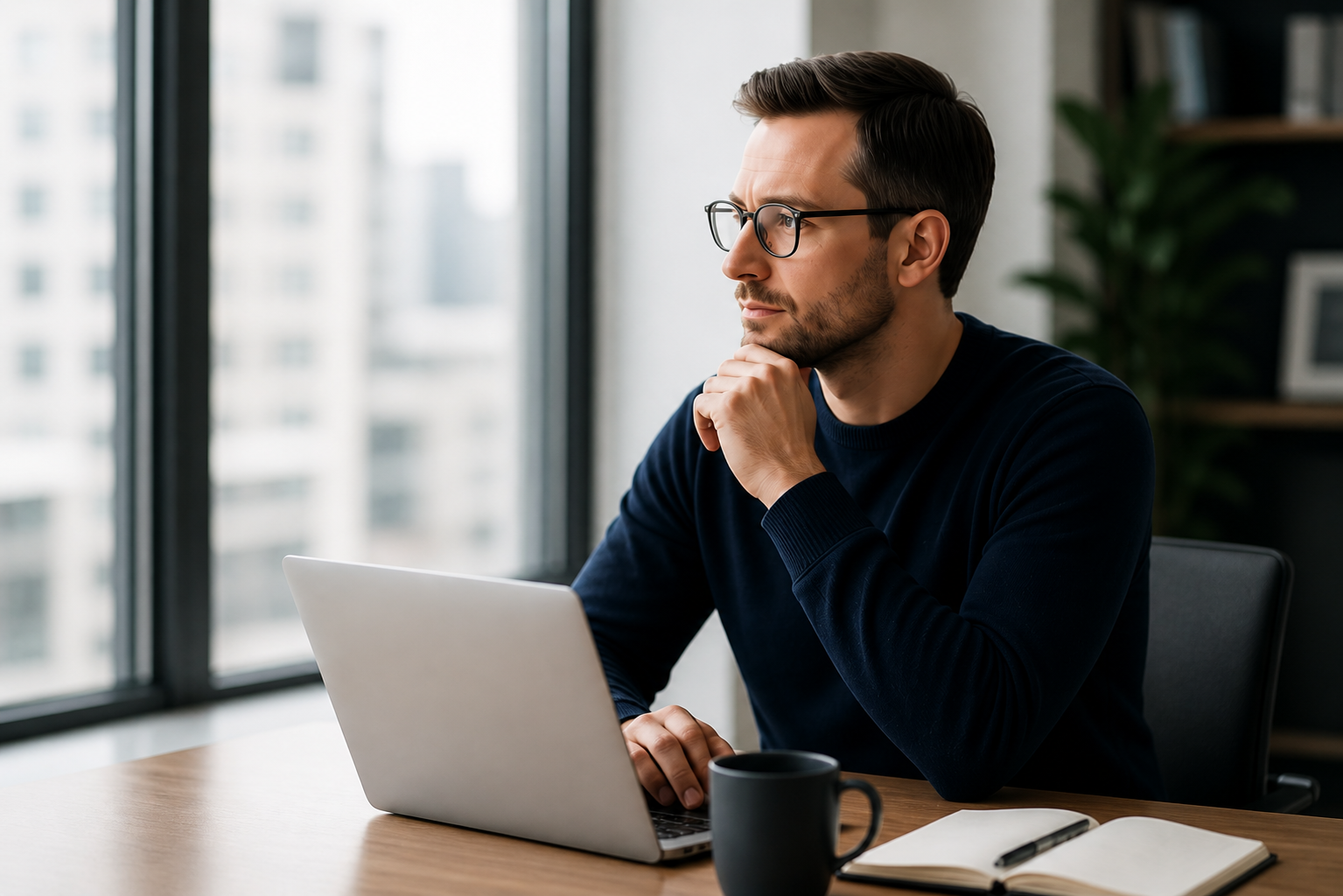 Business owner reviewing financial strategy